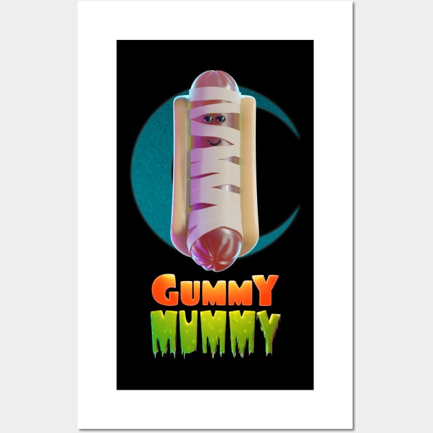 Halloweeners - Gummy Hot Dog Hotep Wall Art by DanielLiamGill